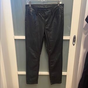 Mother Black Faux Leather Pants, No Size